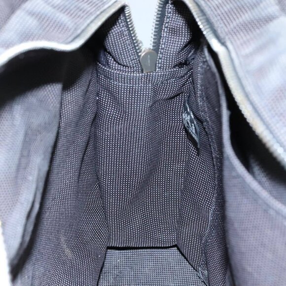 HERMES Her Line MM Hand Bag Canvas Gray Silver - Picture 14 of 16